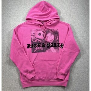 Disney Nightmare Before‎ Christmas Jack & Sally Pink Mens Hoodie Sz Small